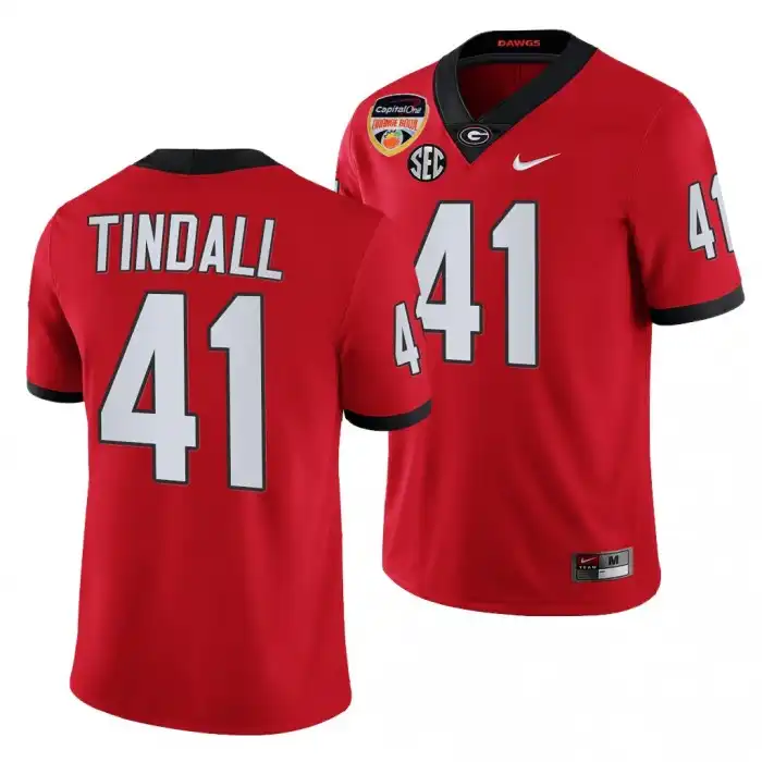 Channing Tindall Georgia Bulldogs Men's #41 2021 Orange Bowl Playoff College Red Football Jersey 2413CHDS5