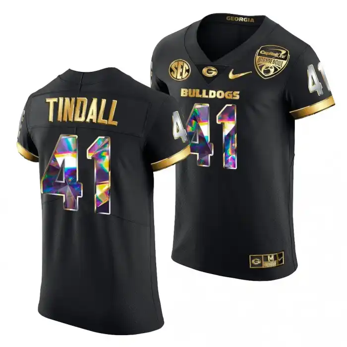 Channing Tindall Georgia Bulldogs Men's #41 Black Golden Diamond Edition College 2021 Orange Bowl Football Jersey 2413UXDA0