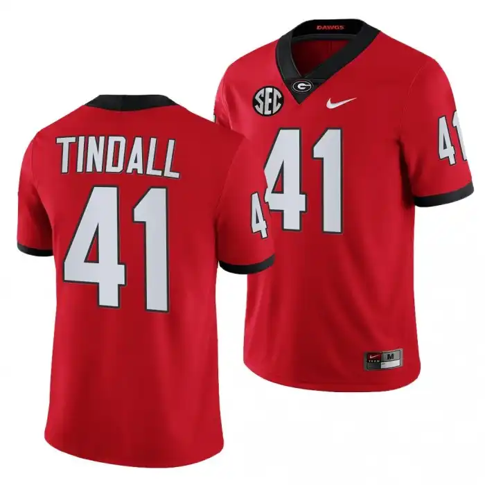 Channing Tindall Georgia Bulldogs Men's #41 Red College Football Jersey 2413SIKQ7