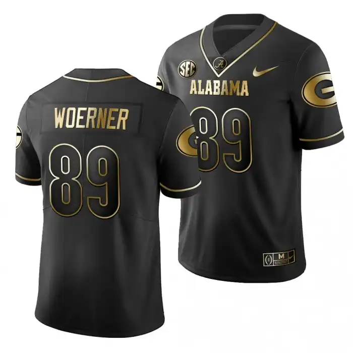 Charlie Woerner Georgia Bulldogs Men's #89 2019 Limited College Black Golden Edition Football Jersey 2413YVCR8