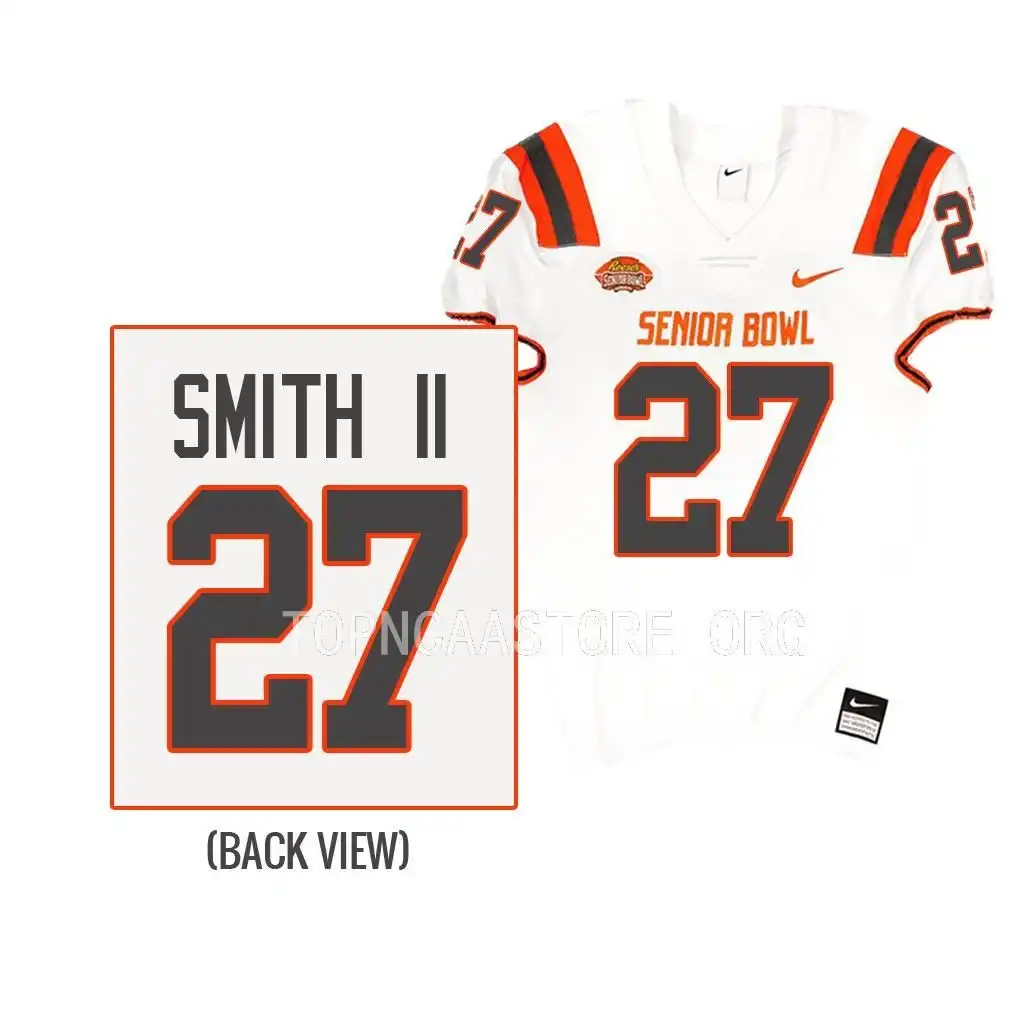 Christopher Smith Georgia Bulldogs Men's #29 2023 Senior Bowl White College American team #27 Football Jersey 2413CUWQ2