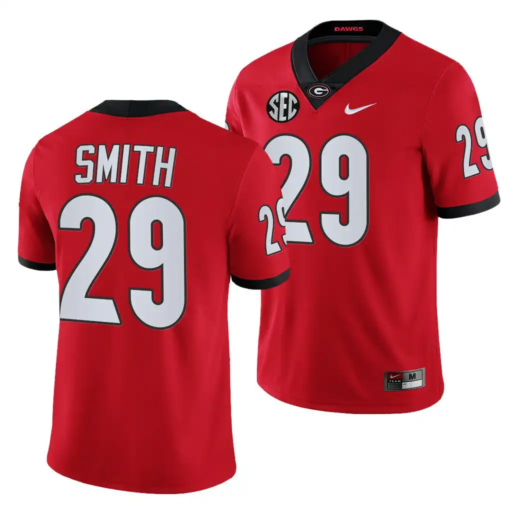 Christopher Smith Georgia Bulldogs Men's #29 Red Game College 2021-22 Football Jersey 2413AZCG2