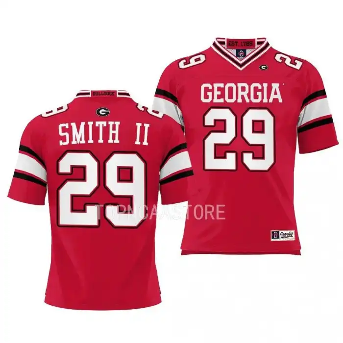 Christopher Smith Georgia Bulldogs Youth #29 Red College Pick-A-Player Football Jersey 2413NQWS3