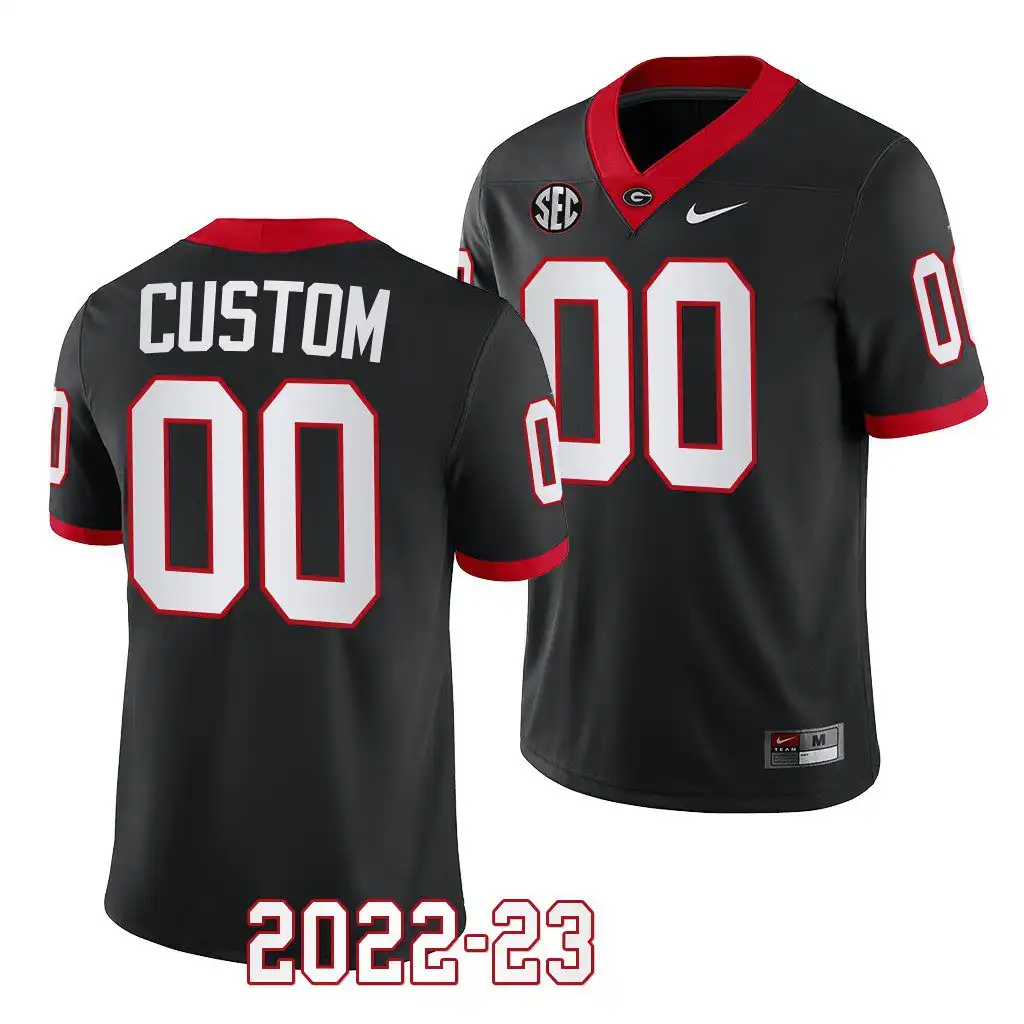 Custom Georgia Bulldogs Men's #00 2022-23 Alternate College Black Football Jersey 2413WFPO4