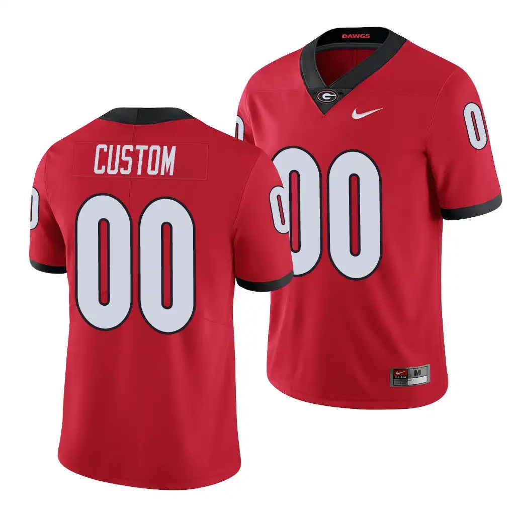 Custom Georgia Bulldogs Men's #00 Red College Limited Football Jersey 2413QYBV4