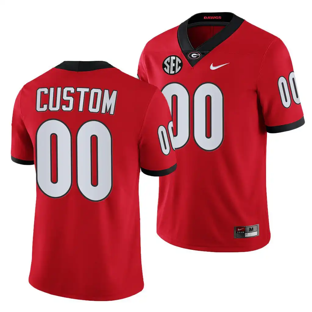 Custom Georgia Bulldogs Men's #00 Red Game College 2021-22 Football Jersey 2413VLZT8