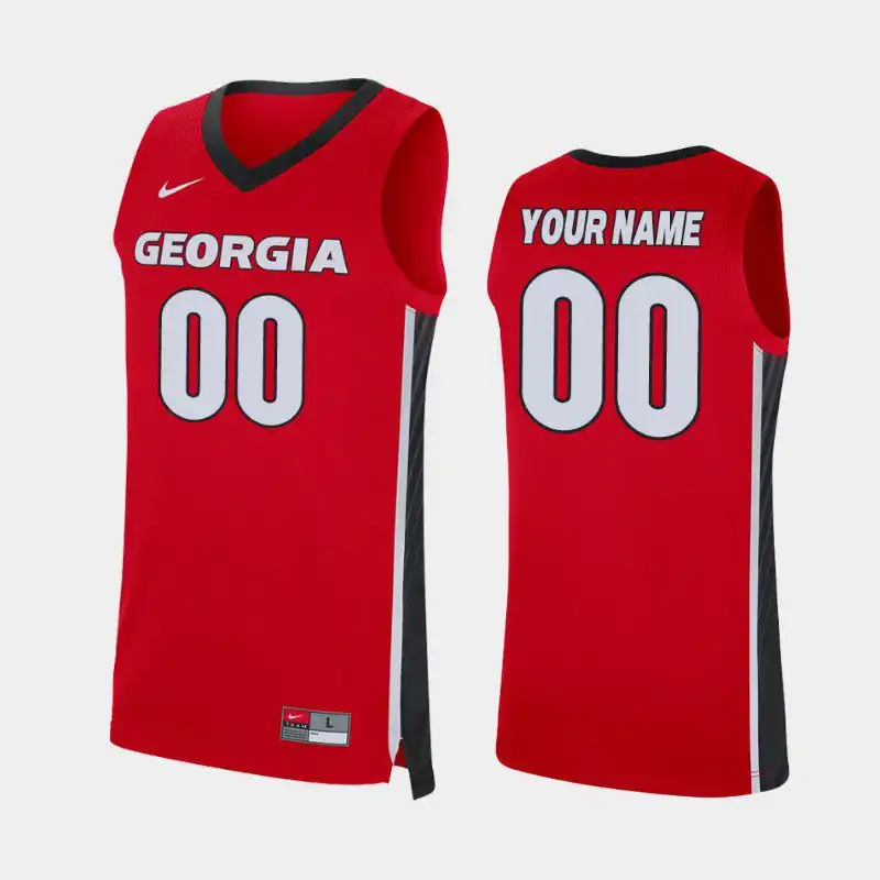 Custom Georgia Bulldogs Men's #00 Red Replica College 2019-20 Basketball Jersey 2413UEXV0