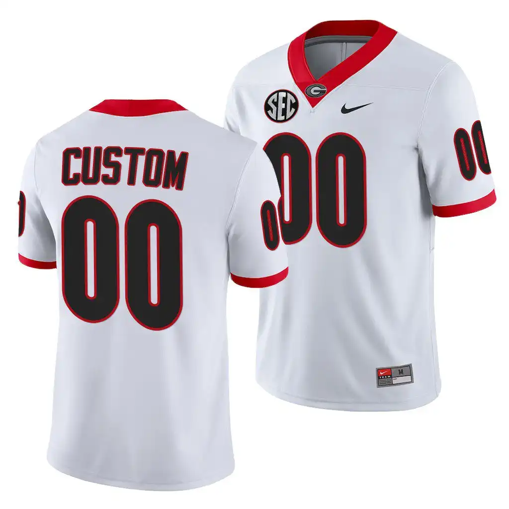 Custom Georgia Bulldogs Men's #00 White Game College 2021-22 Football Jersey 2413QFGG8