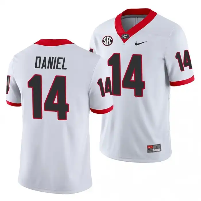 D.J. Daniel Georgia Bulldogs Men's #14 White Game College Away Football Jersey 2413NVXP2