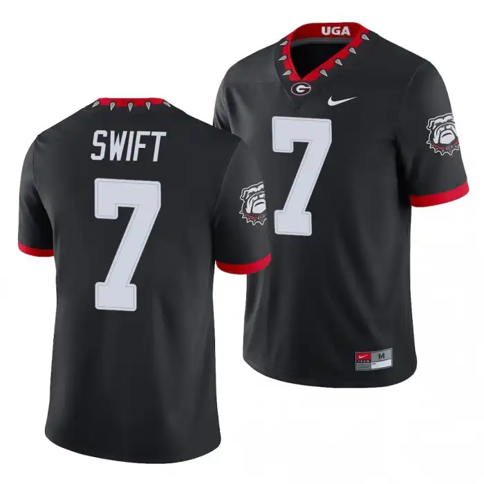 D'Andre Swift Georgia Bulldogs Men's #7 Alternate Black College Game Football Jersey 2413RNAP7