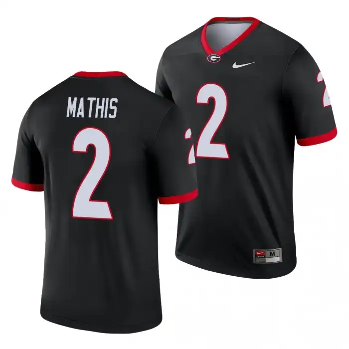 D'Wan Mathis Georgia Bulldogs Men's #2 Legend College Black Football Jersey 2413KUBC7