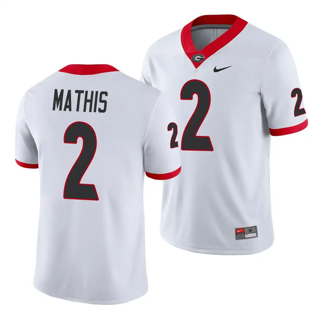 D'Wan Mathis Georgia Bulldogs Men's #2 White College Game Football Jersey 2413RUZW2