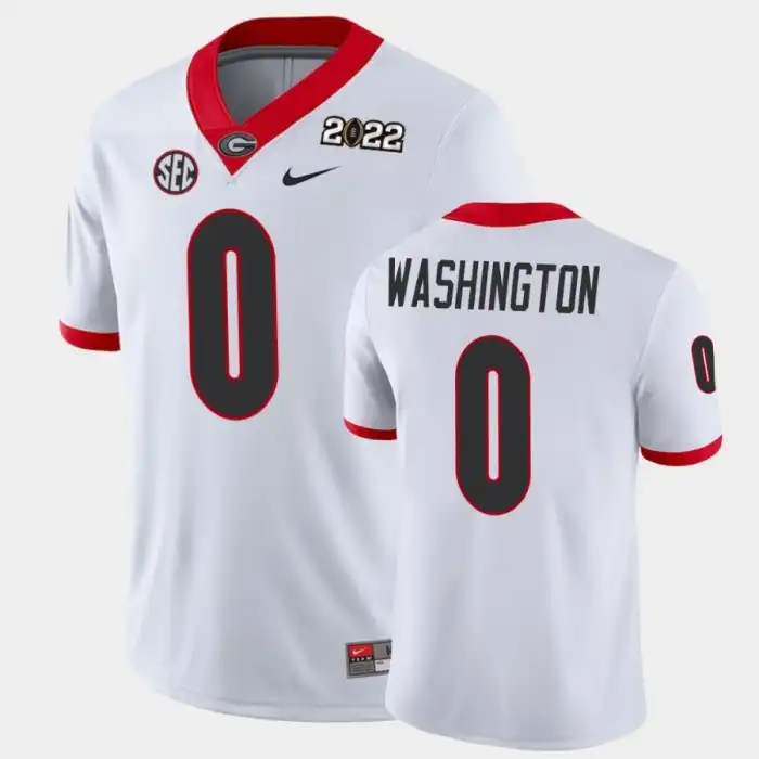 Darnell Washington Georgia Bulldogs Men's #0 2021 National Champions White College Game Football Jersey 2413CYZZ6