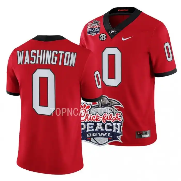 Darnell Washington Georgia Bulldogs Men's #0 2022 Peach Bowl Playoff College Red Football Jersey 2413SBMH3