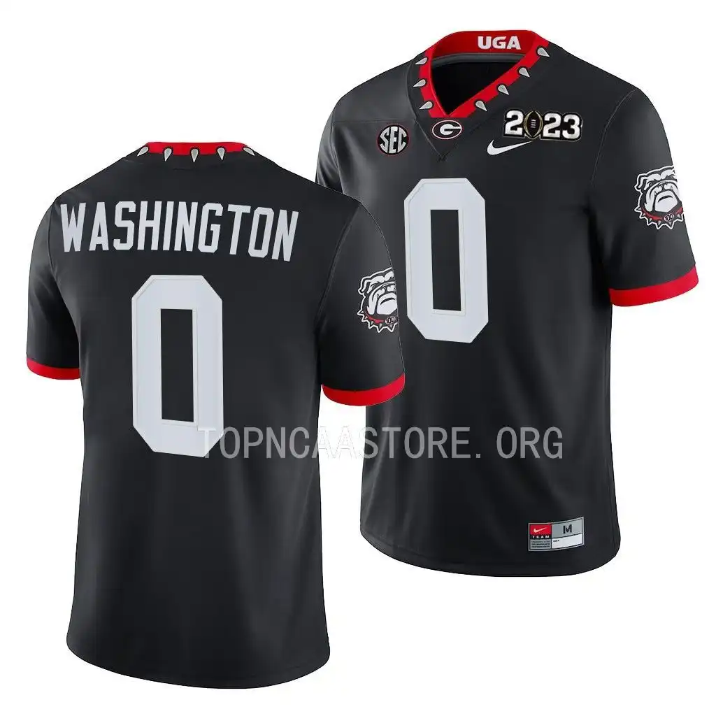 Darnell Washington Georgia Bulldogs Men's #0 2023 National Championship Playoff College Black Football Jersey 2413KLYY5