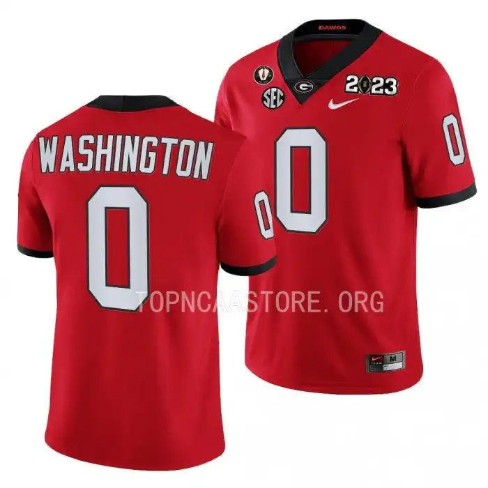 Darnell Washington Georgia Bulldogs Men's #0 2023 National Championship Playoff College Red Football Jersey 2413DPCU5