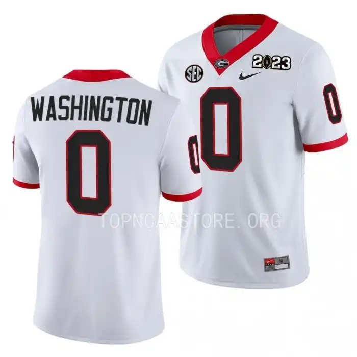 Darnell Washington Georgia Bulldogs Men's #0 2023 National Championship Playoff College White Football Jersey 2413DDZI6