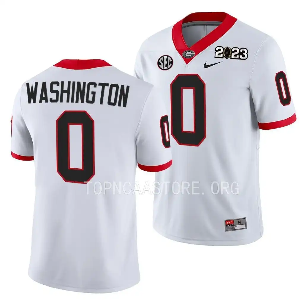 Darnell Washington Georgia Bulldogs Men's #0 2023 National Championship Playoff College White Football Jersey 2413TWGL3