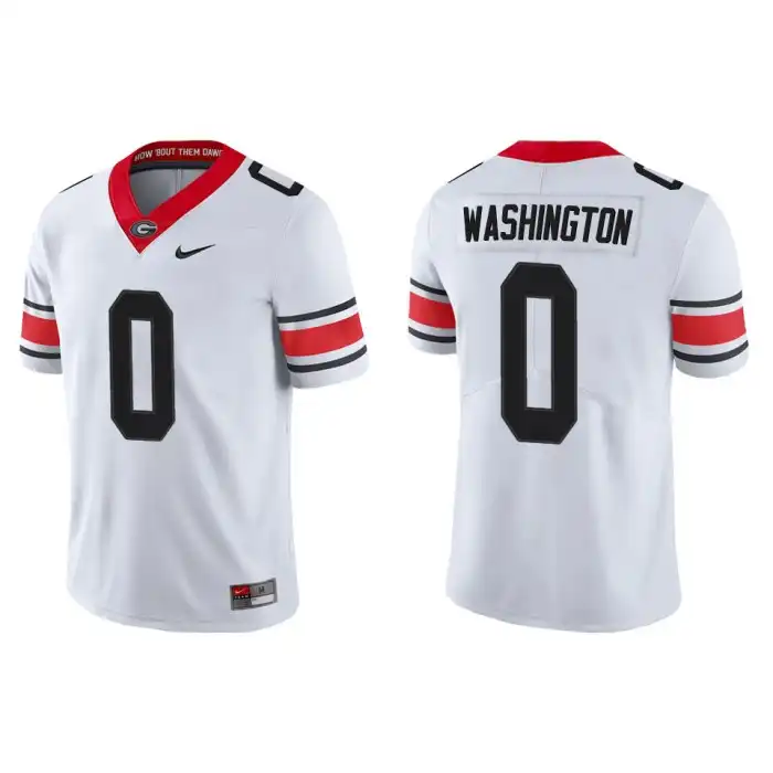 Darnell Washington Georgia Bulldogs Men's #0 Alternate White College Game Football Jersey 2413DFIJ3