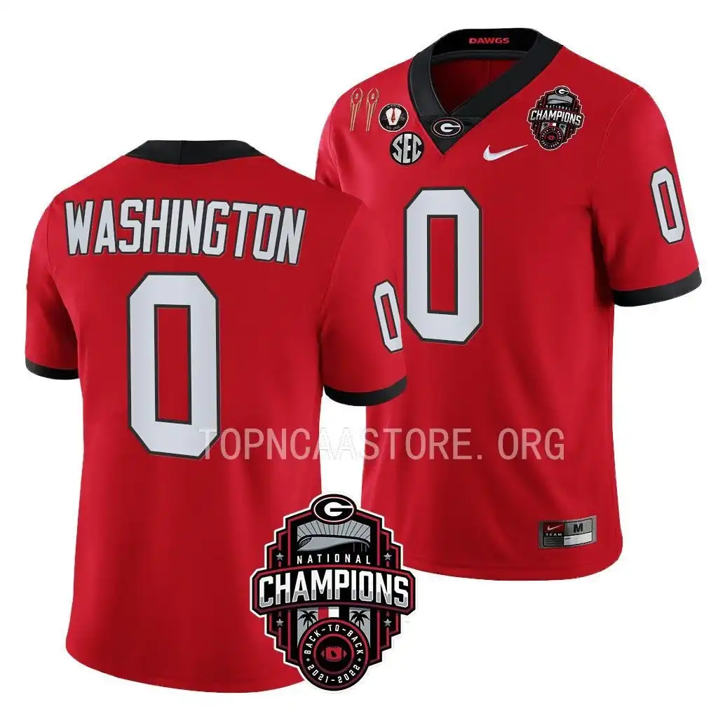 Darnell Washington Georgia Bulldogs Men's #0 Back-To-Back Red College National Champions CFBPlayoff 2023 Football Jersey 2413DVMO2