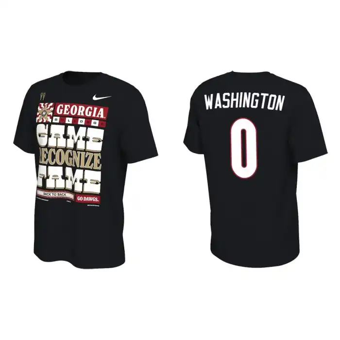 Darnell Washington Georgia Bulldogs Men's #0 Playoff Locker Room College 2022 National Champions Black Football T-Shirt 2413EAOM8