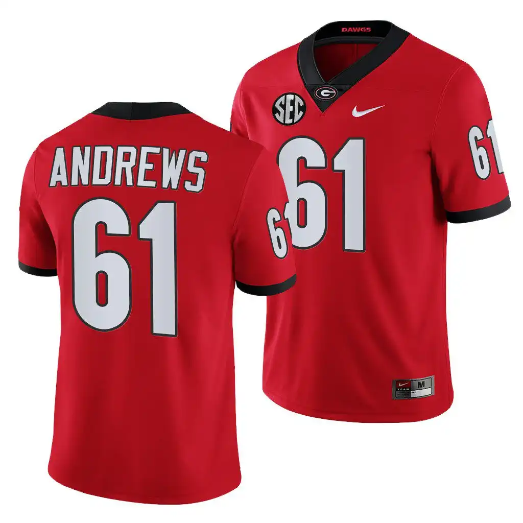 David Andrews Georgia Bulldogs Men's #61 Red Alumni College NFL Football Jersey 2413OEBX2