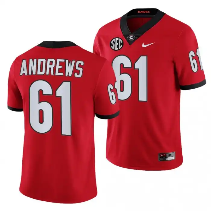 David Andrews Georgia Bulldogs Men's #61 Red College Football Jersey 2413HYAN0