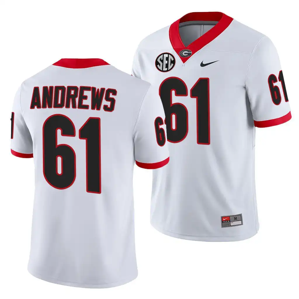 David Andrews Georgia Bulldogs Men's #61 White Alumni College NFL Football Jersey 2413RPRL2