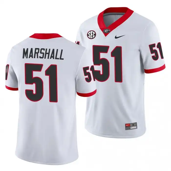 David Marshall Georgia Bulldogs Men's #51 White Game College Away Football Jersey 2413ZRLG8