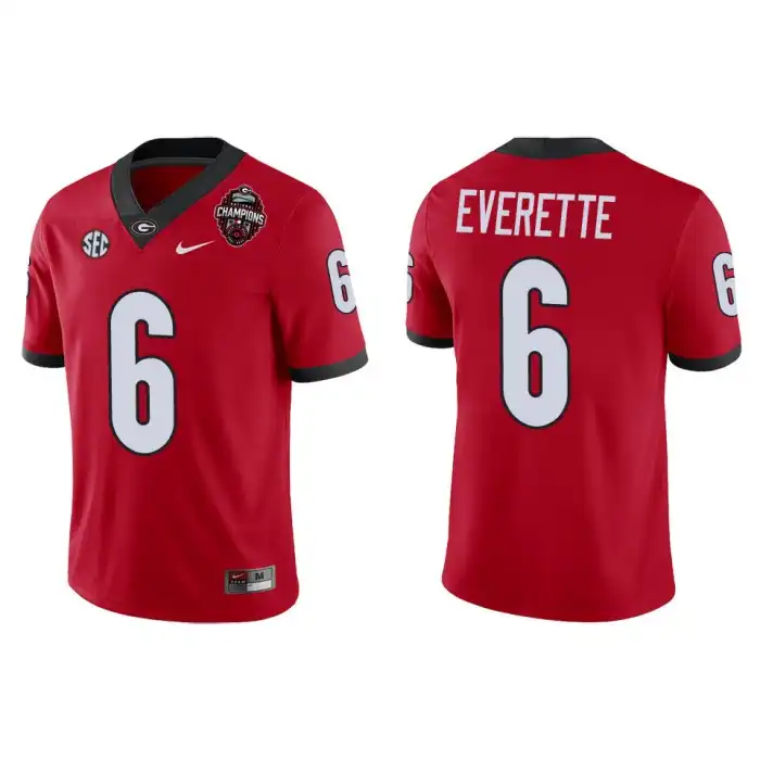 Daylen Everette Georgia Bulldogs Men's #6 Playoff Game College 2022 National Champions Red Football Jersey 2413HPKE2