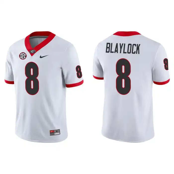 Dominick Blaylock Georgia Bulldogs Men's #8 Game College White Football Jersey 2413ZCRX6