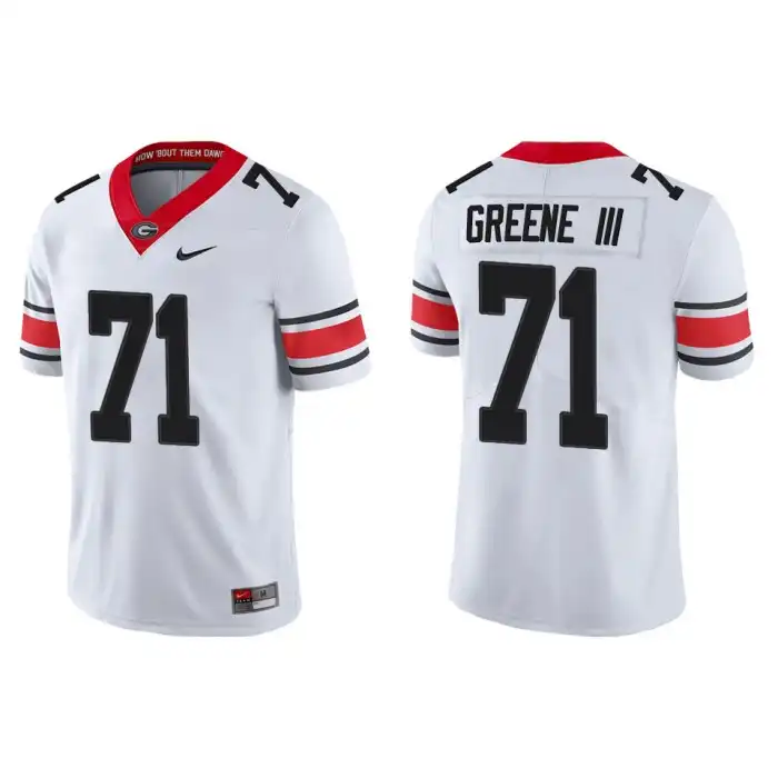 Earnest Greene III Georgia Bulldogs Men's #71 Alternate White College Game Football Jersey 2413MDCC0