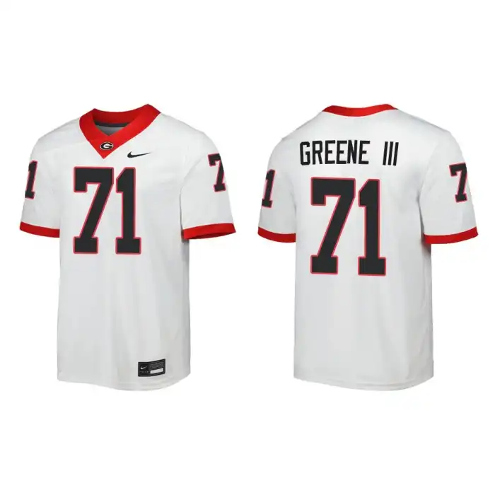 Earnest Greene III Georgia Bulldogs Men's #71 Away White College Game Football Jersey 2413ZXQO1