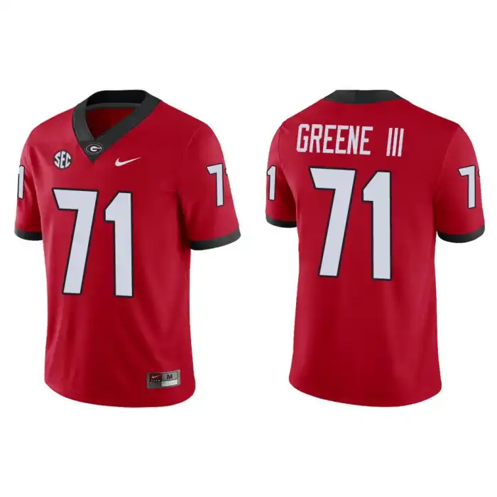 Earnest Greene III Georgia Bulldogs Men's #71 Game College Red Football Jersey 2413DKGK3