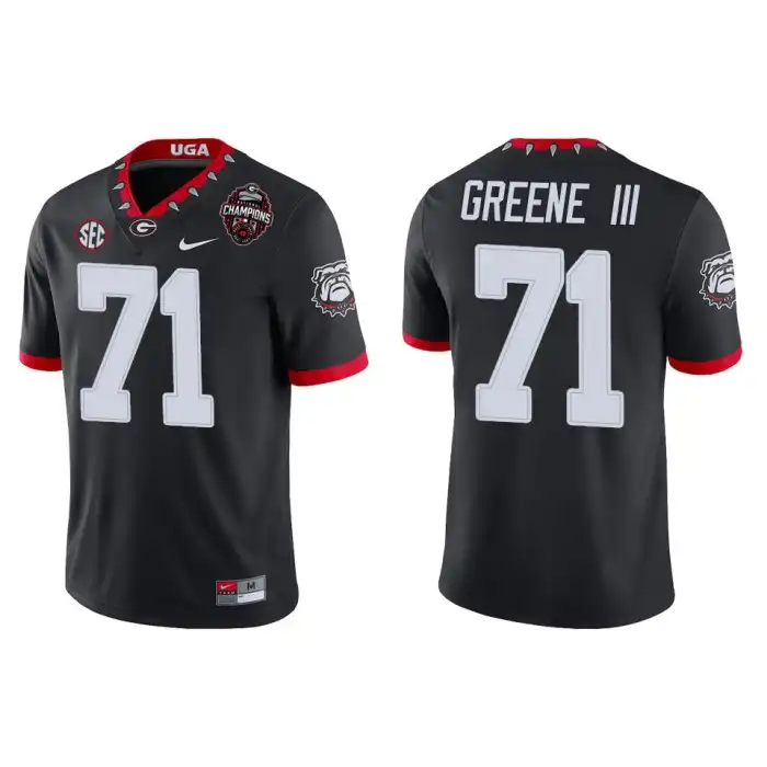 Earnest Greene III Georgia Bulldogs Men's #71 Playoff Game College 2022 National Champions Black Football Jersey 2413JOTR5