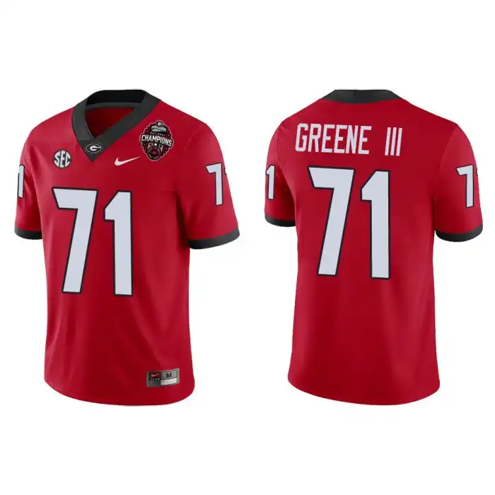 Earnest Greene III Georgia Bulldogs Men's #71 Playoff Game College 2022 National Champions Red Football Jersey 2413PSRX6