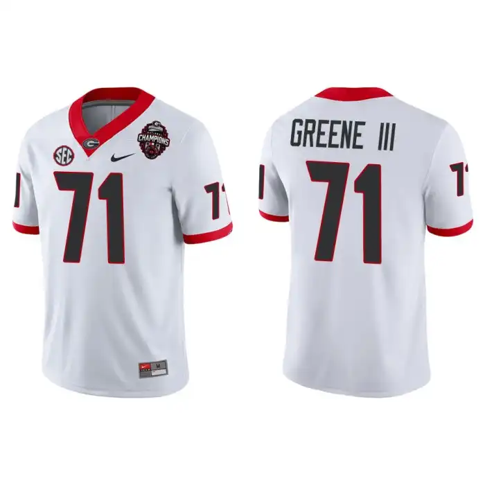 Earnest Greene III Georgia Bulldogs Men's #71 Playoff Game College 2022 National Champions White Football Jersey 2413HDZS6