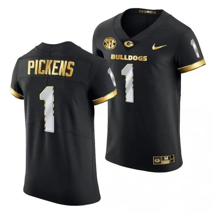 George Pickens Georgia Bulldogs Men's #1 Golden Edition College Black Football Jersey 2413ORCZ2