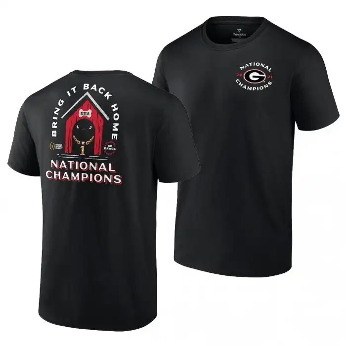 Georgia Bulldogs Men's 2021 National Champions Home College CFP Black town Football T-Shirt 2413NXML7