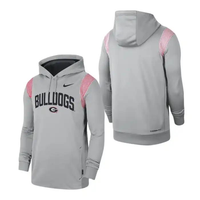 Georgia Bulldogs Men's 2022 Day Sideline Performance Pullover College Game Gray Football Hoodie 2413IHYD8