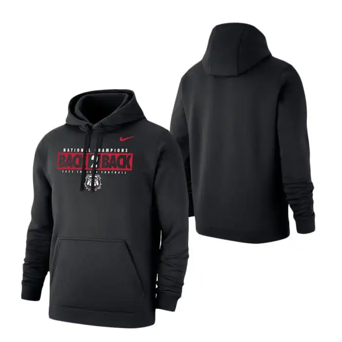 Georgia Bulldogs Men's Back-To-Back Black College Playoff National Champions Local Club Pullover Football Hoodie 2413YUYV1