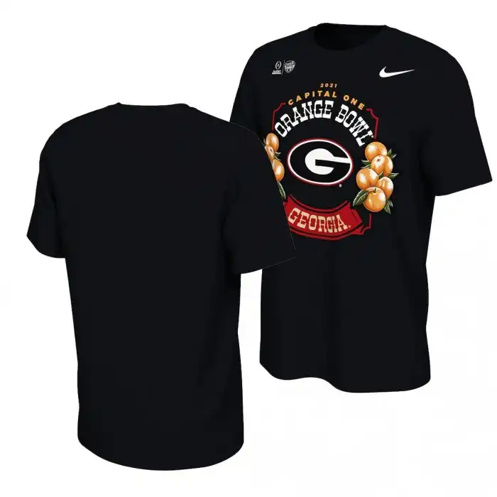 Georgia Bulldogs Men's Black Playoff College 2021 Orange Bowl Football T-Shirt 2413JXZG0