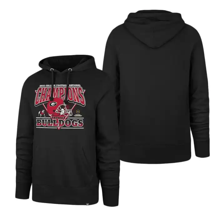 Georgia Bulldogs Men's Playoff Helmet Pullover College 2022 National Champions Black Football Hoodie 2413EKKV7