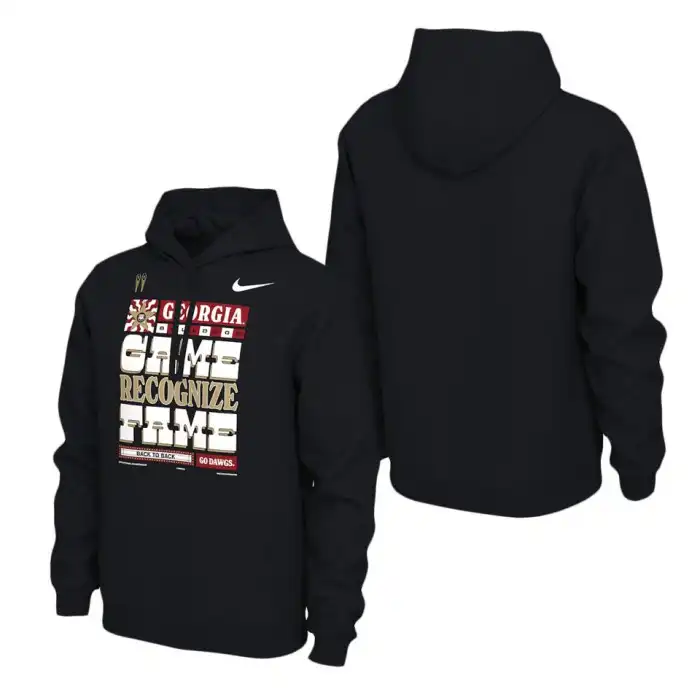 Georgia Bulldogs Men's Playoff Locker Room Black College 2022 National Champions Pullover Football Hoodie 2413LTDW7