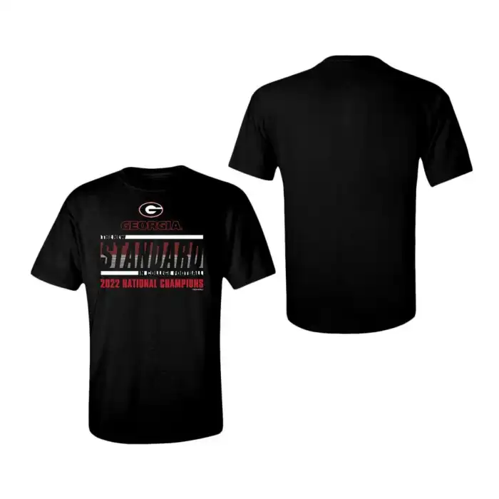 Georgia Bulldogs Men's Playoff New Standard College 2022 National Champions Black Football T-Shirt 2413AITI1