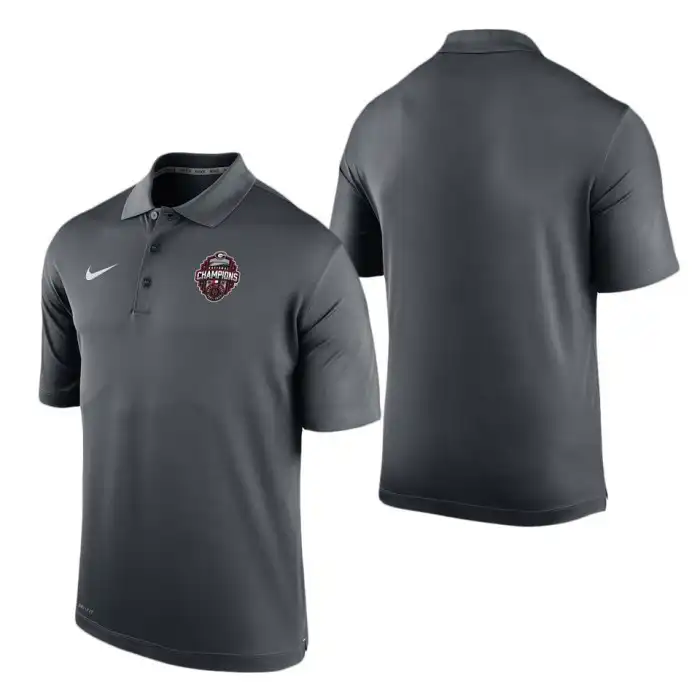 Georgia Bulldogs Men's Playoff Varsity Performance College 2022 National Champions Anthracite Football Polo 2413SURA0