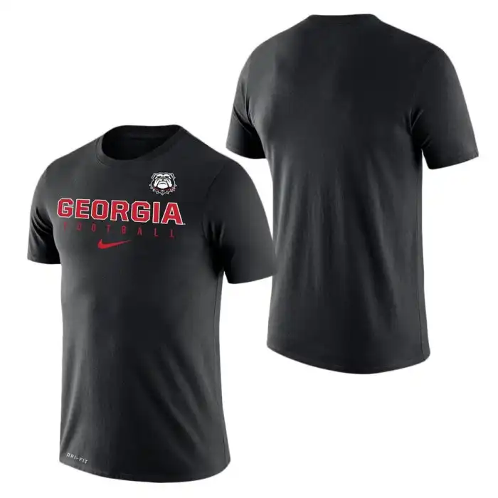 Georgia Bulldogs Men's Practice Legend Performance College Black Football T-Shirt 2413BFFJ1