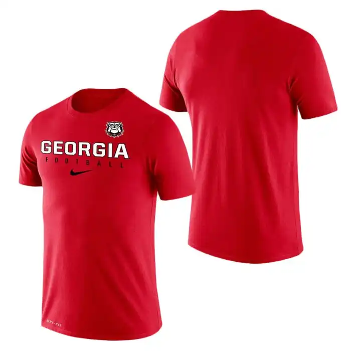 Georgia Bulldogs Men's Practice Legend Performance College Red Football T-Shirt 2413JHAA6