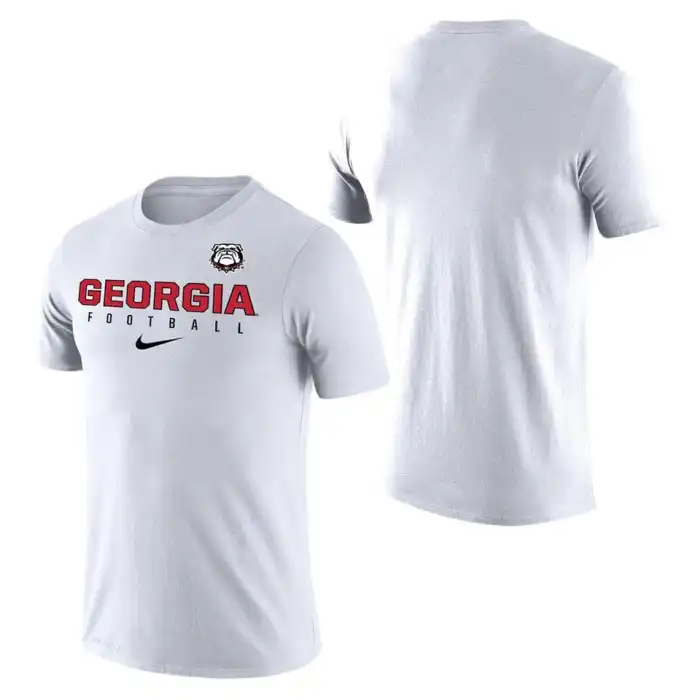 Georgia Bulldogs Men's Practice Legend Performance College White Football T-Shirt 2413SQXY8