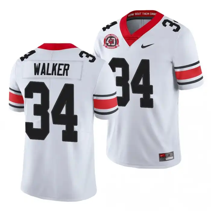 Herchel Walker Georgia Bulldogs Men's #34 40th Anniversary White College Alternate Football Jersey 2413CDQB2